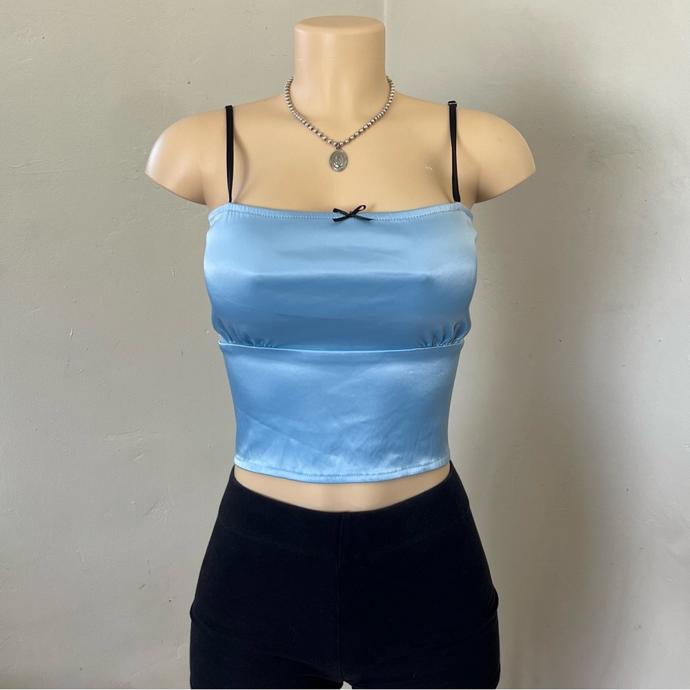 Forever 21 Sky Blue Camisole with Black Accent